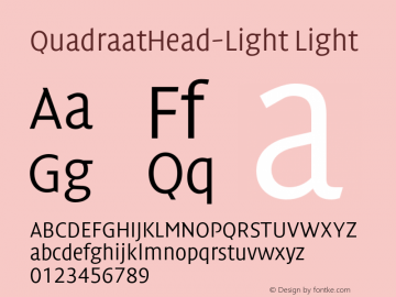 QuadraatHead-Light Light 004.003 Font Sample