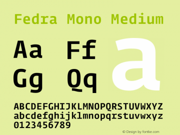 Fedra Mono Medium 001.000 Font Sample