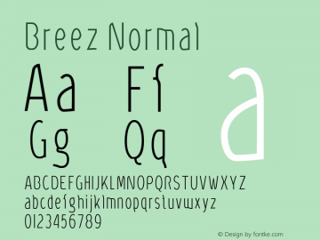 Breez Normal Macromedia Fontographer 4.1.5 3/20/04 Font Sample