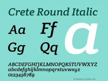 Crete Round Italic Version 1.001图片样张