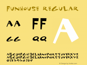 Funhouse Regular Macromedia Fontographer 4.1 12/26/97 Font Sample
