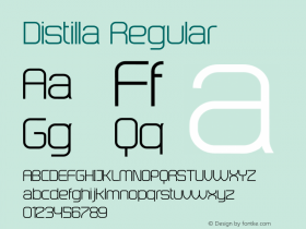 Distilla Regular Version 001.001 Font Sample