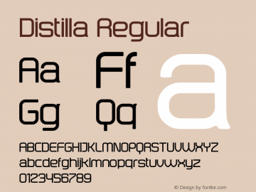 Distilla Regular Version 001.001 Font Sample