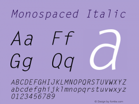 Monospaced Italic 1.0 Wed Nov 18 10:46:00 1992图片样张