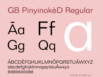 GB Pinyinok-D Regular 1.33 Font Sample