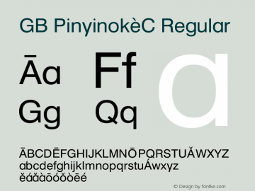 GB Pinyinok-C Regular 1.33 Font Sample