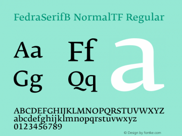 FedraSerifB NormalTF Regular 001.000 Font Sample