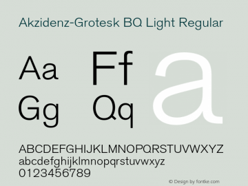 Akzidenz-Grotesk BQ Light Regular 001.001 Font Sample