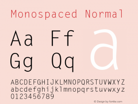 Monospaced Normal 1.0 Wed Nov 18 10:48:18 1992图片样张