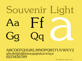 Souvenir Light Macromedia Fontographer 4.1 1/26/98 Font Sample