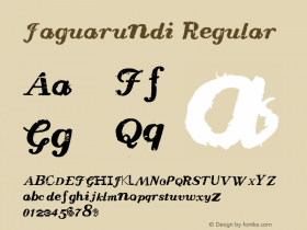 Jaguarundi Regular Version 1.000;PS 001.000;hotconv 1.0.38 Font Sample