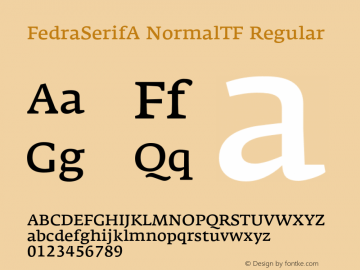 FedraSerifA NormalTF Regular 001.000 Font Sample