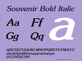 Souvenir Bold Italic Converted from D:\FONTTEMP\SOUVENI3.BF1 by ALLTYPE Font Sample