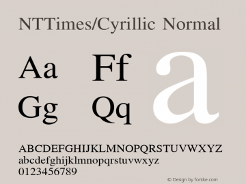 NTTimes/Cyrillic Normal Unknown Font Sample