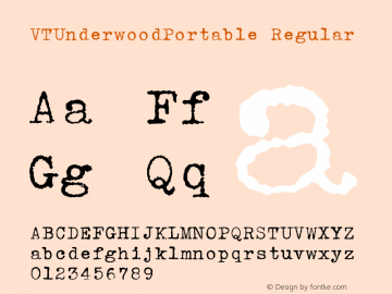 VTUnderwoodPortable Regular Macromedia Fontographer 4.1.2 3/13/96图片样张