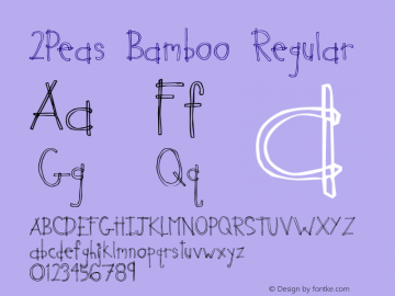 2Peas Bamboo Regular Macromedia Fontographer 4.1 9/1/2005 Font Sample
