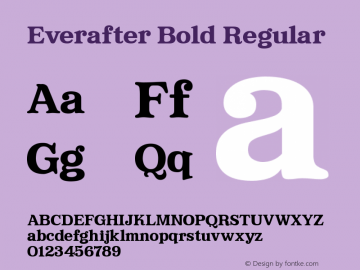 Everafter Bold Regular Version 1.000 2006 initial release图片样张
