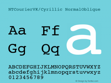 NTCourierVK/Cyrillic NormalOblique Unknown Font Sample