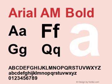 Arial AM Bold Version 2.00 Font Sample