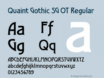 Quaint Gothic SG OT Regular Version 001.001 Font Sample