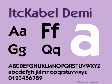 ItcKabel Demi Macromedia Fontographer 4.1 1/12/98 Font Sample