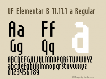 UF Elementar B 11.11.1 a Regular Version 1.01 Font Sample