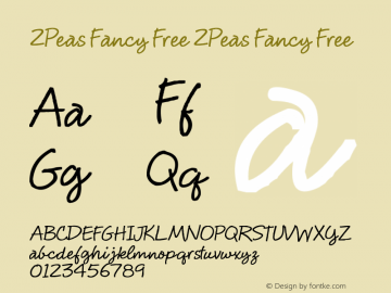 2Peas Fancy Free 2Peas Fancy Free 2Peas Fancy Free Font Sample