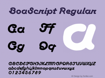 BoaScript Regular Altsys Fontographer 3.5  28.09.1993图片样张