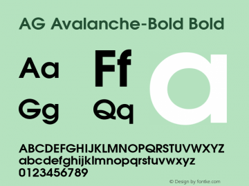 AG Avalanche-Bold Bold 001.000 Font Sample