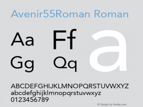 Avenir55Roman Roman Version 1.00图片样张