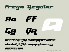 Freya Regular Macromedia Fontographer 4.1 24/12/99 Font Sample