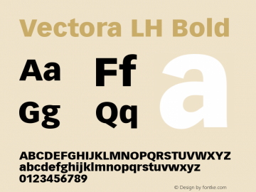 Vectora LH Bold Version 001.000 Font Sample
