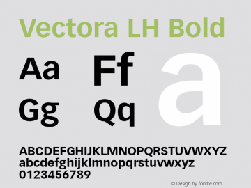 Vectora LH Bold Version 001.000 Font Sample