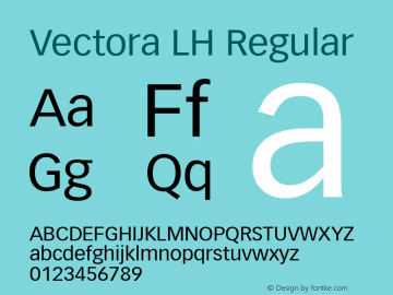 Vectora LH Regular Version 001.000 Font Sample