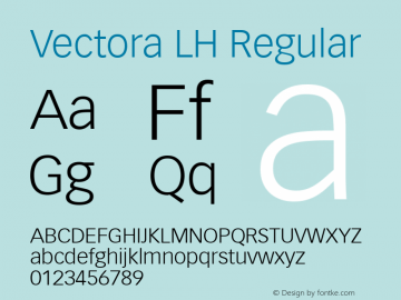 Vectora LH Regular Version 001.000 Font Sample