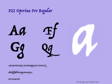 P22 Operina Pro Regular Version 1.002 2005 Font Sample