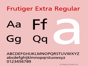 Frutiger Extra Regular 001.000 Font Sample