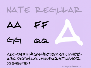 Nate Regular Version 1.02; January 1, 2000 Font Sample