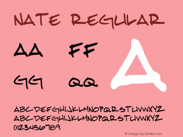 Nate Regular Version 1.02; January 1, 2000 Font Sample