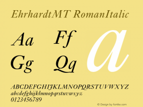 EhrhardtMT RomanItalic Version 1.00图片样张