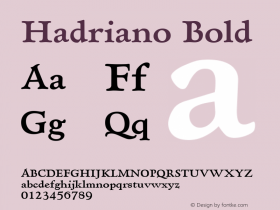 Hadriano Bold Version 1.00图片样张