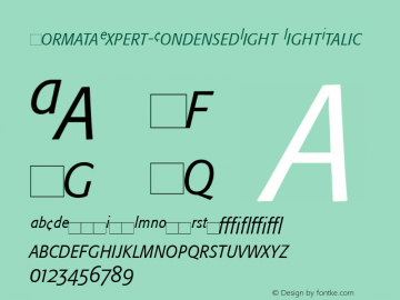 FormataExpert-CondensedLight LightItalic Version 1.00图片样张