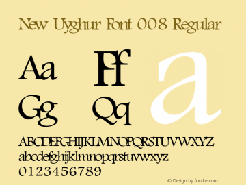 New Uyghur Font 008 Regular Glyph Systems 5-April-96图片样张