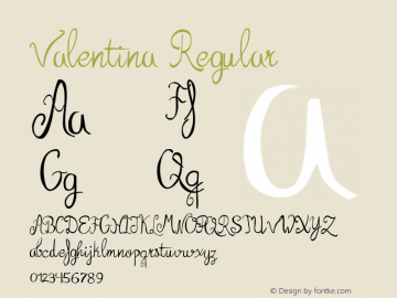 Valentina Regular 1.000 Font Sample