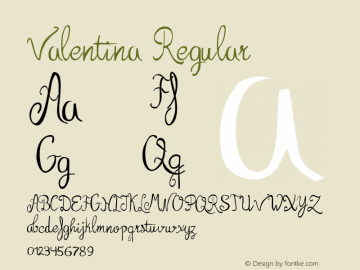 Valentina Regular 1.000 Font Sample