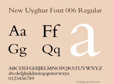 New Uyghur Font 006 Regular Glyph Systems 5-April-96图片样张