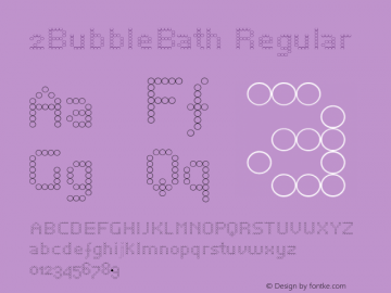 2BubbleBath Regular Version 001.000 Font Sample