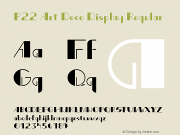 P22 Art Deco Display Regular V 1.0 Initial Release 7/30/02 Font Sample