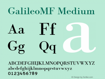 GalileoMF Medium 1/11/04 Font Sample