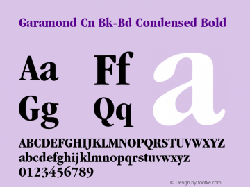 Garamond Cn Bk-Bd Condensed Bold 1.1图片样张